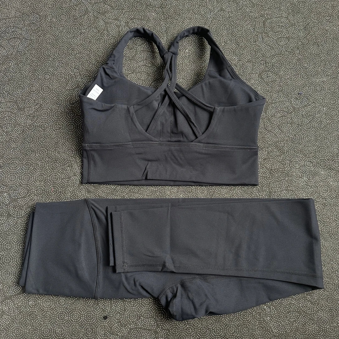 Ensemble Sport Femme — Legging Yoga & Brassière Gainante Haute Performance