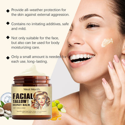 Crème Visage au Suif de Bœuf — Hydratation Profonde & Élasticité