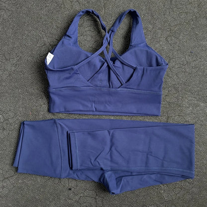 Ensemble Sport Femme — Legging Yoga & Brassière Gainante Haute Performance
