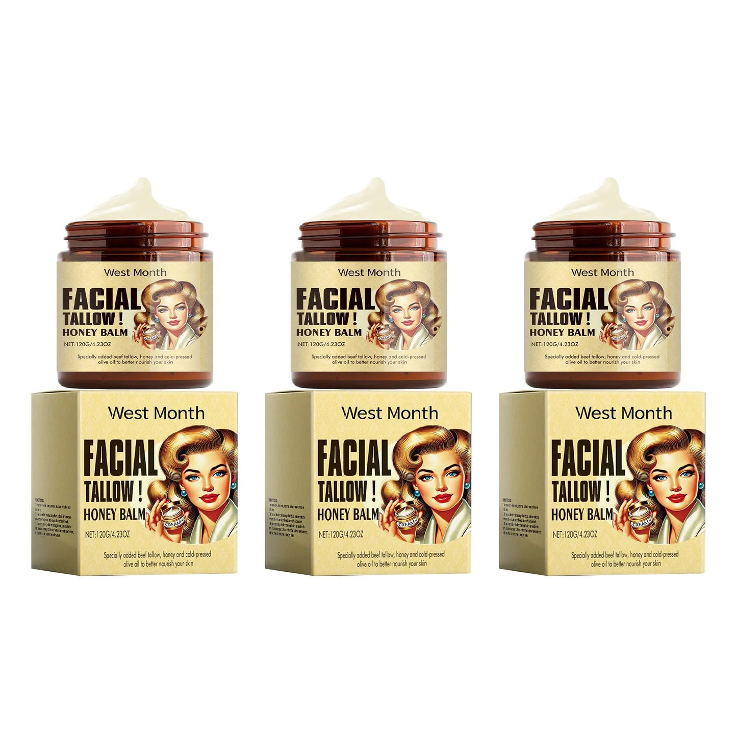 Crème Visage au Suif de Bœuf — Hydratation Profonde & Élasticité