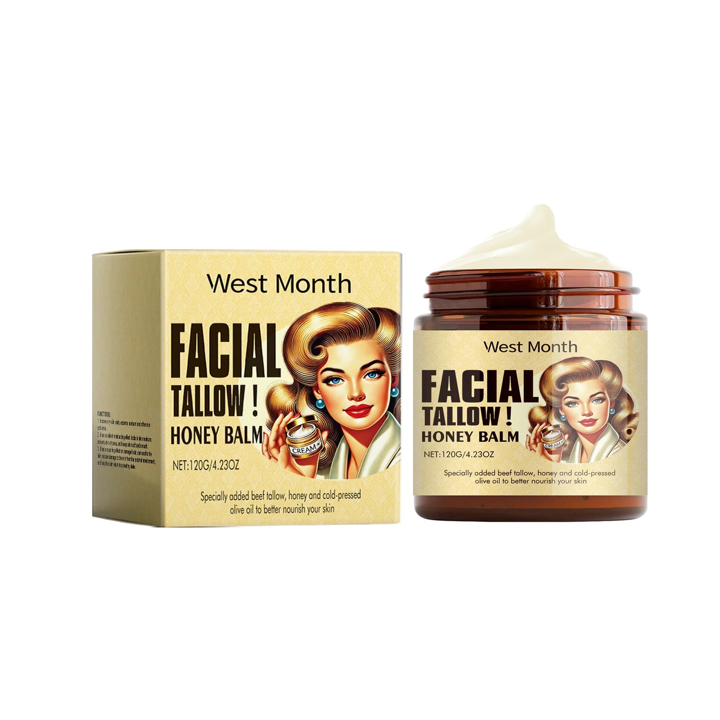 Crème Visage au Suif de Bœuf — Hydratation Profonde & Élasticité