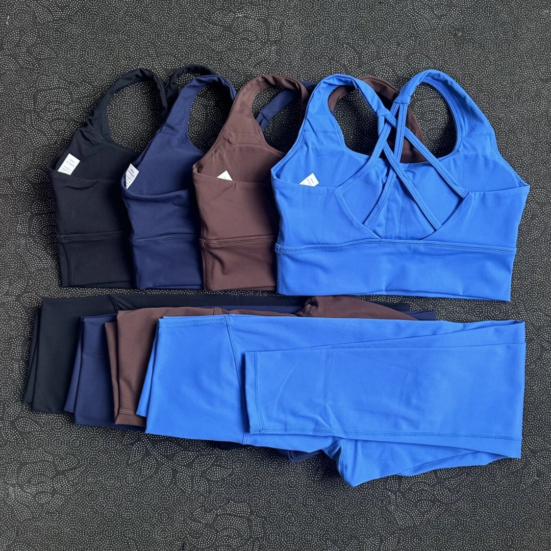 Ensemble Sport Femme — Legging Yoga & Brassière Gainante Haute Performance