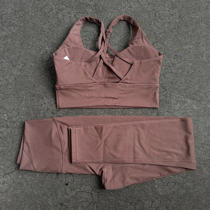Ensemble Sport Femme — Legging Yoga & Brassière Gainante Haute Performance