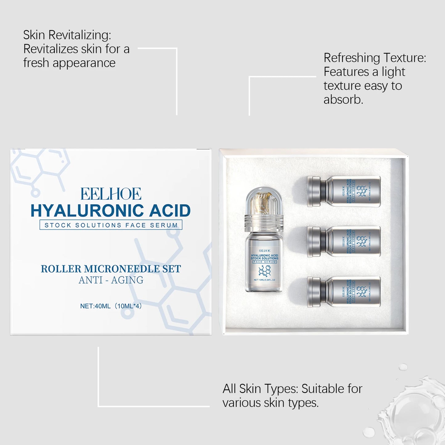 Kit Sérum Niacinamide & Rouleau Micro-Aiguilles 0,25 mm — Hydratation & Éclat